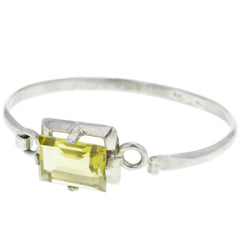 Modern Mexican Faceted Yellow Glass Clasp Bangle