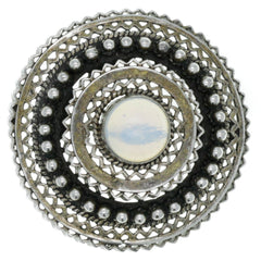 Eastern Dotted Zig Zag Opalite Mandala Brooch