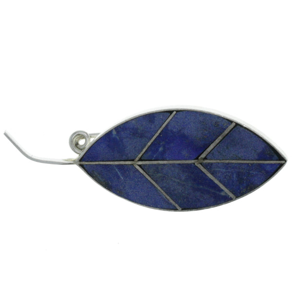 Matte Lapis Inlay Leaf Brooch