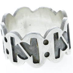 Modern Scalloped Overlay Band Ring - Size 6.5