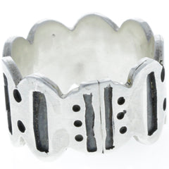 Modern Scalloped Overlay Band Ring - Size 6.5