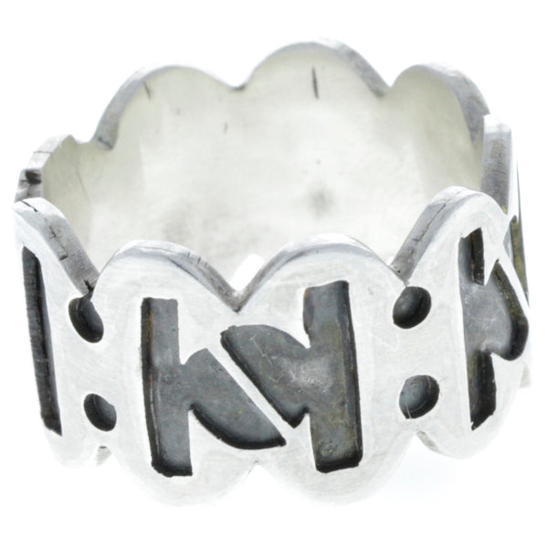 Modern Scalloped Overlay Band Ring - Size 6.5