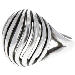 Modernist Die-Cut Wavy Dome Ring - Size 7