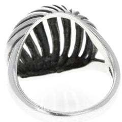 Modernist Die-Cut Wavy Dome Ring - Size 7