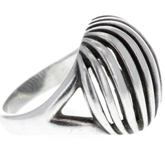 Modernist Die-Cut Wavy Dome Ring - Size 7