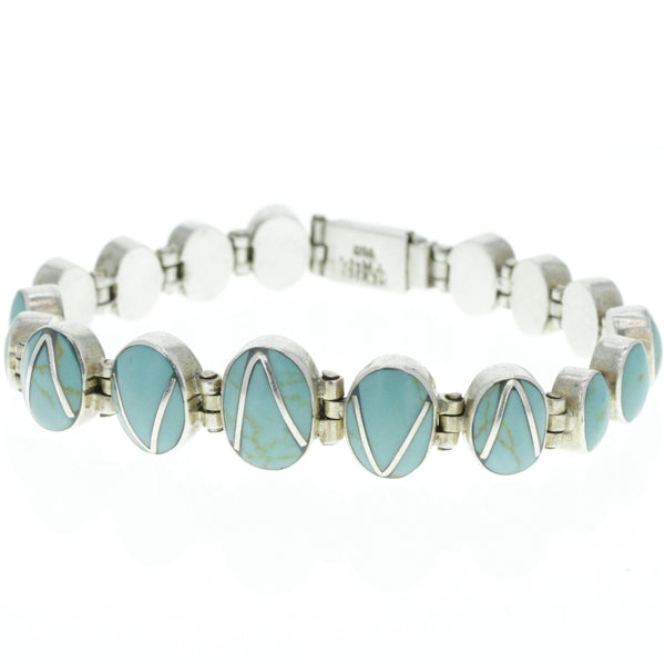 Taxco Graduated Howlite Inlay Link Bracelet