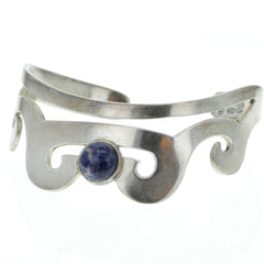 Taxco Bold Scroll Cut-Out Sodalite Cuff Bracelet