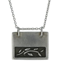 Modernist Organic Overlay Panel Pendant Necklace