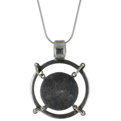 Modernist Blue Quartz Concentric Circle Pendant Necklace