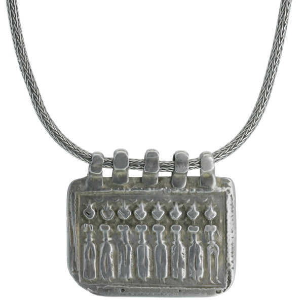 Antique Bali Goddess Panel Pendant Necklace