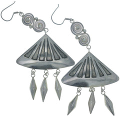 Eastern Spiral Tassel Fan Dangle Earrings