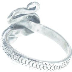 Carved Coiled Serpent Ring - Size 7