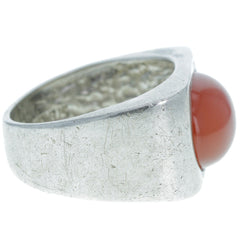 Modernist Carnelian Oval Ring - Size 7.75