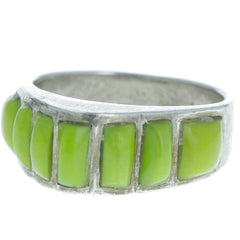 Modern Peaked Gaspeite Ring - Size 6.25