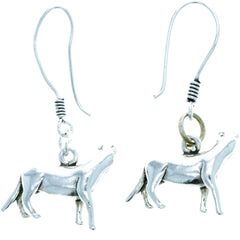 3D Prancing Cat Dangle Earrings