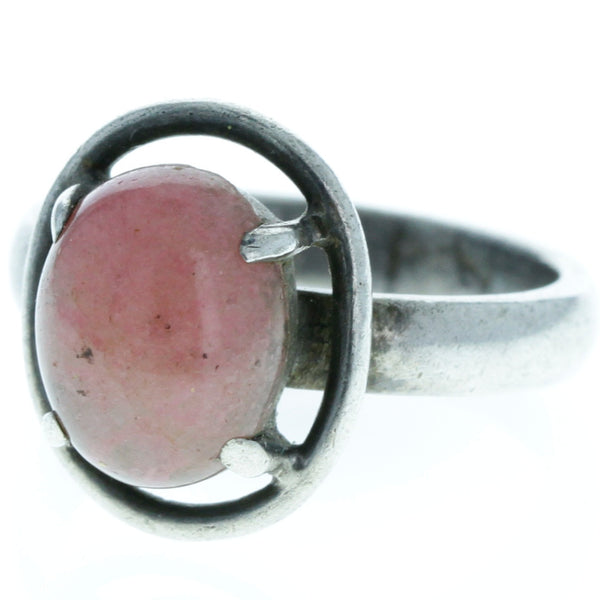 Modern Die Cut Rhodonite Ring - Size 5.25