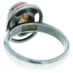 Modern Die Cut Rhodonite Ring - Size 5.25