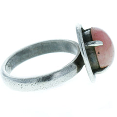 Modern Die Cut Rhodonite Ring - Size 5.25