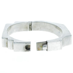 Taxco Geometric Abstract Hinge Cuff Bracelet