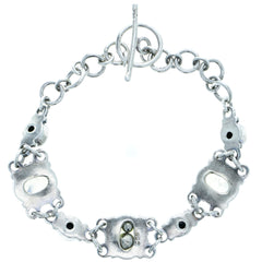 Eastern Dotted Moonstone & Glass Toggle Bracelet