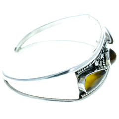 Taxco Braided Amber Dotted Accent Cuff Bracelet