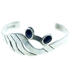 Taxco Die-Cut Scalloped Sodalite Cuff Bracelet