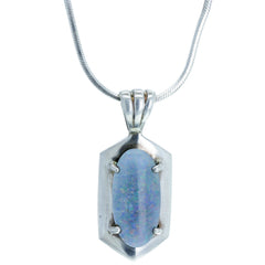 Contemporary Prong-Set Opal Pendant Necklace