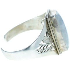 Eastern Braided Scroll Moonstone Cuff Bracelet