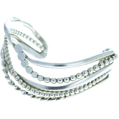 Split Twist & Dotted Strand Cuff Bracelet