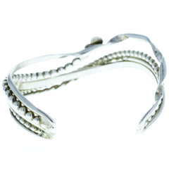 Split Twist & Dotted Strand Cuff Bracelet