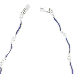 Taxco Lapis Inlay Drop Link Necklace