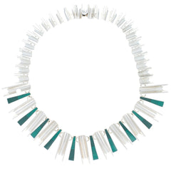 Taxco Modernist Green Enamel Collar Necklace