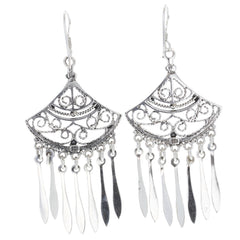 Eastern Filigree Fan Dangle Earrings