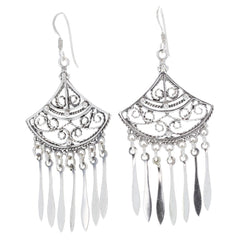 Eastern Filigree Fan Dangle Earrings