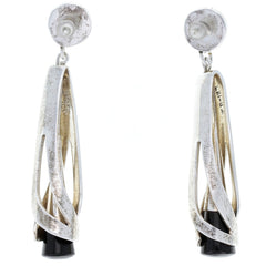 Taxco Die-Cut Onyx Cone Dangle Earrings