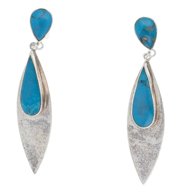 Modern Turquoise Teardrop Dangle Earrings