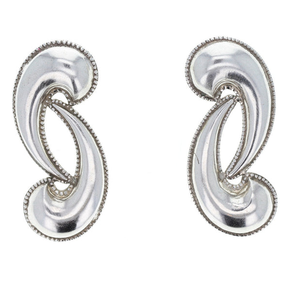 Abstract Dome Top Scroll Stud Earrings