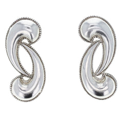 Abstract Dome Top Scroll Stud Earrings