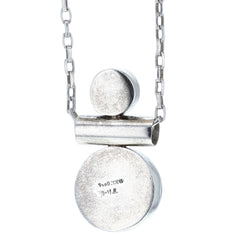 Taxco Modernist Double Onyx Pendant Necklace