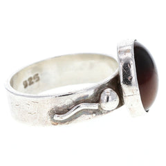 Mexican Modern Brown Agate Ring - Size 6.5