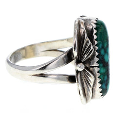 Navajo Symmetrical Marbled Turquoise Ring - Size 5.5