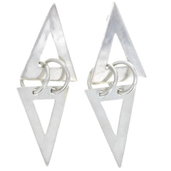 Taxco Modernist Triangle Dangle Earrings