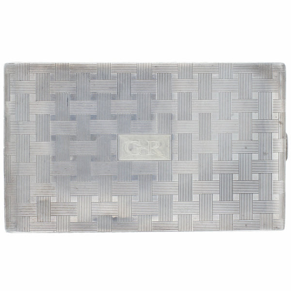 Napier Art Deco Crosshatch Engraved Cigarette Case