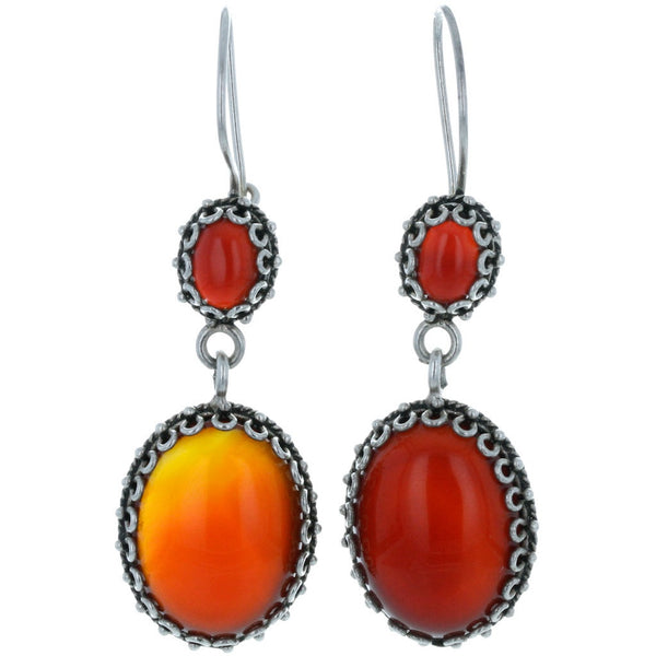 Turkish Dotted Carnelian Dangle Earrings