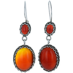 Turkish Dotted Carnelian Dangle Earrings