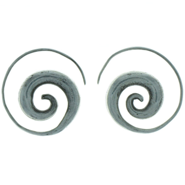 Handmade Heavy-Gage Spiral Hoop Earrings