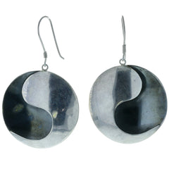 Modernist Round S-Curve Dangle Earrings