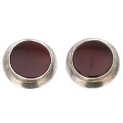 Modern Carnelian Stud Earrings