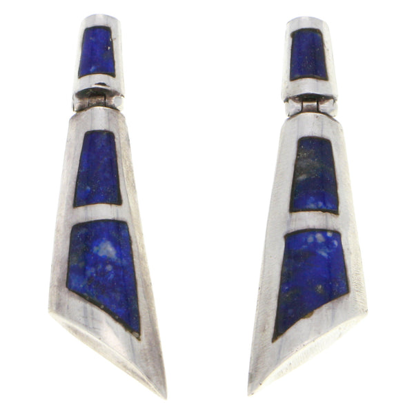 Modern Sodalite Inlay Dangle Earrings